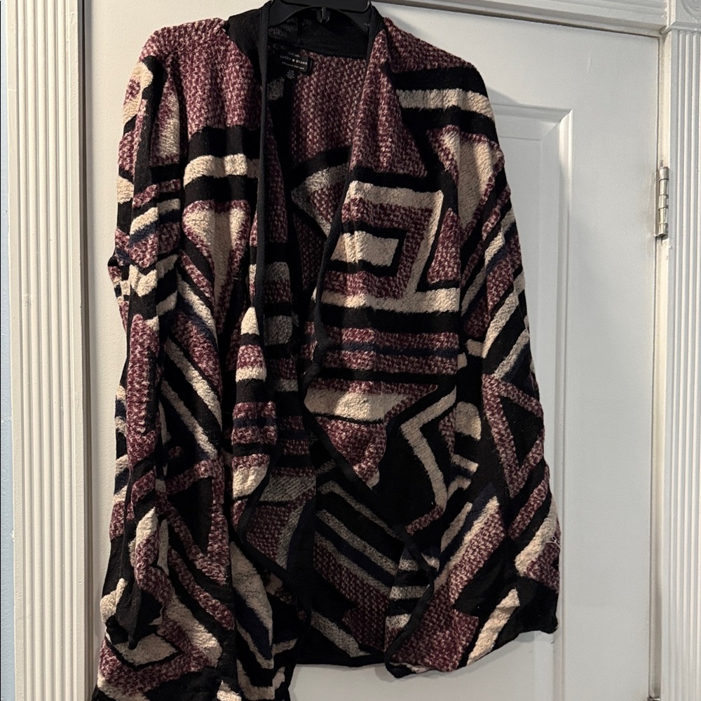 Lucky Brand Cozy Geometric Open-Front Women’s Sweater Cardigan